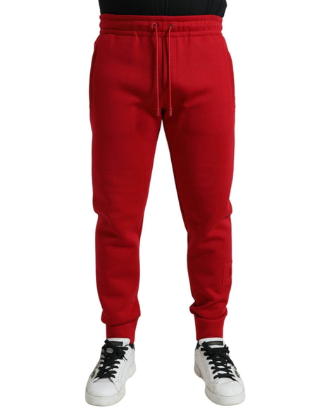 Dolce & Gabbana Sizzling Red Cotton Blend Jogger Pants - Hilstor