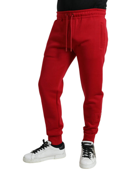 Dolce & Gabbana Sizzling Red Cotton Blend Jogger Pants - Hilstor