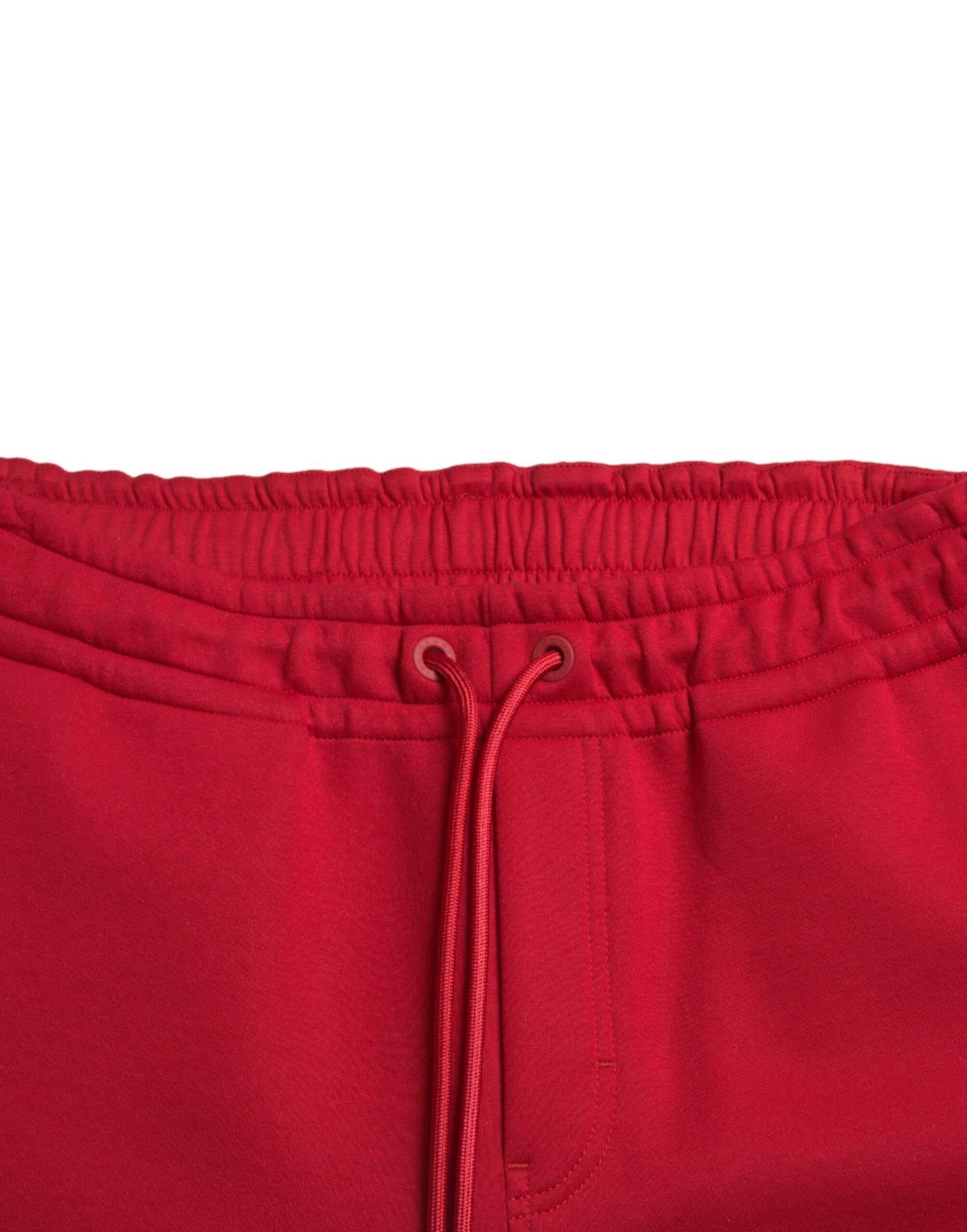 Dolce & Gabbana Sizzling Red Cotton Blend Jogger Pants - Hilstor