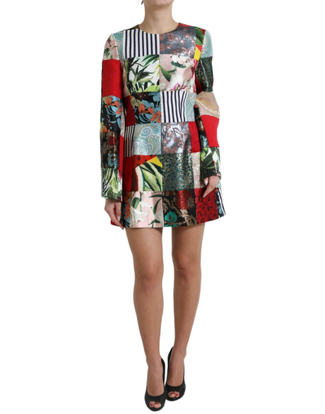 Dolce & Gabbana Floral Jacquard Mini Shift Dress Masterpiece - Hilstor