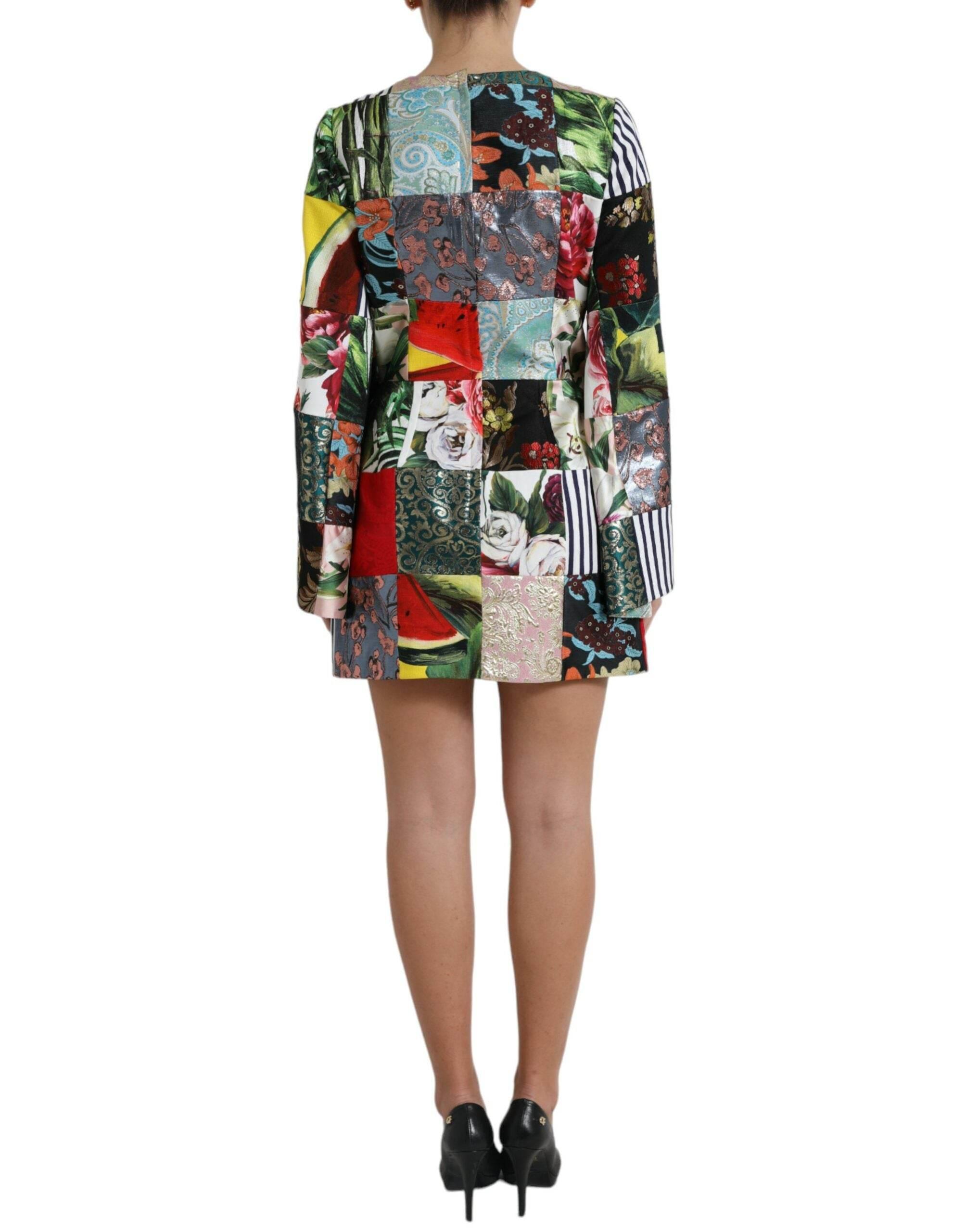 Dolce & Gabbana Floral Jacquard Mini Shift Dress Masterpiece - Hilstor