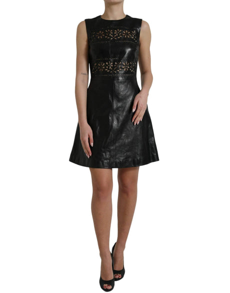 Valentino Elegant Black A-Line Mini Dress - Hilstor