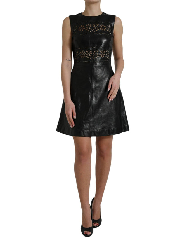 Valentino Elegant Black A-Line Mini Dress - Hilstor