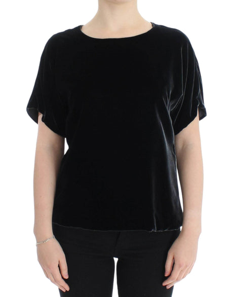 Dolce & Gabbana Black velvet shortsleeved blouse - Hilstor