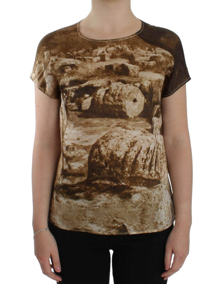 Dolce & Gabbana Brown Taormina silk blouse - Hilstor
