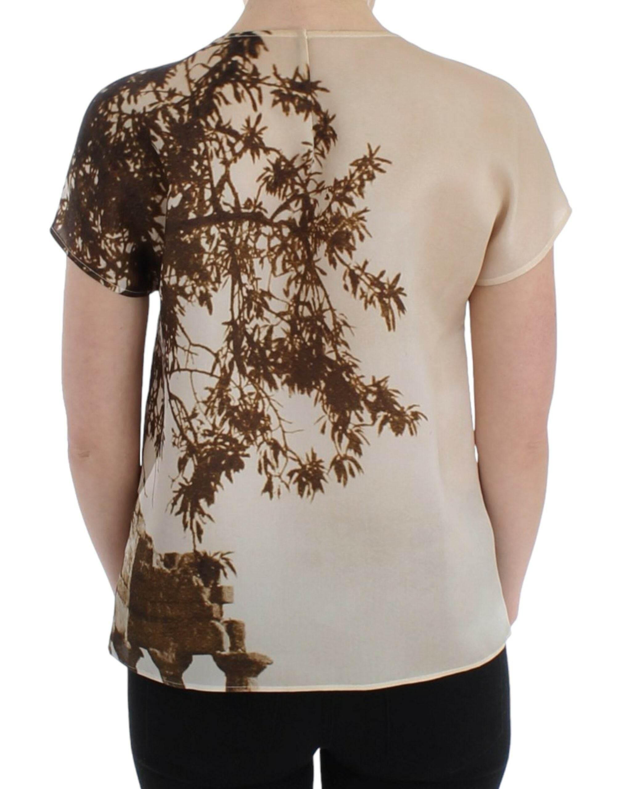 Dolce & Gabbana Brown Taormina silk blouse - Hilstor