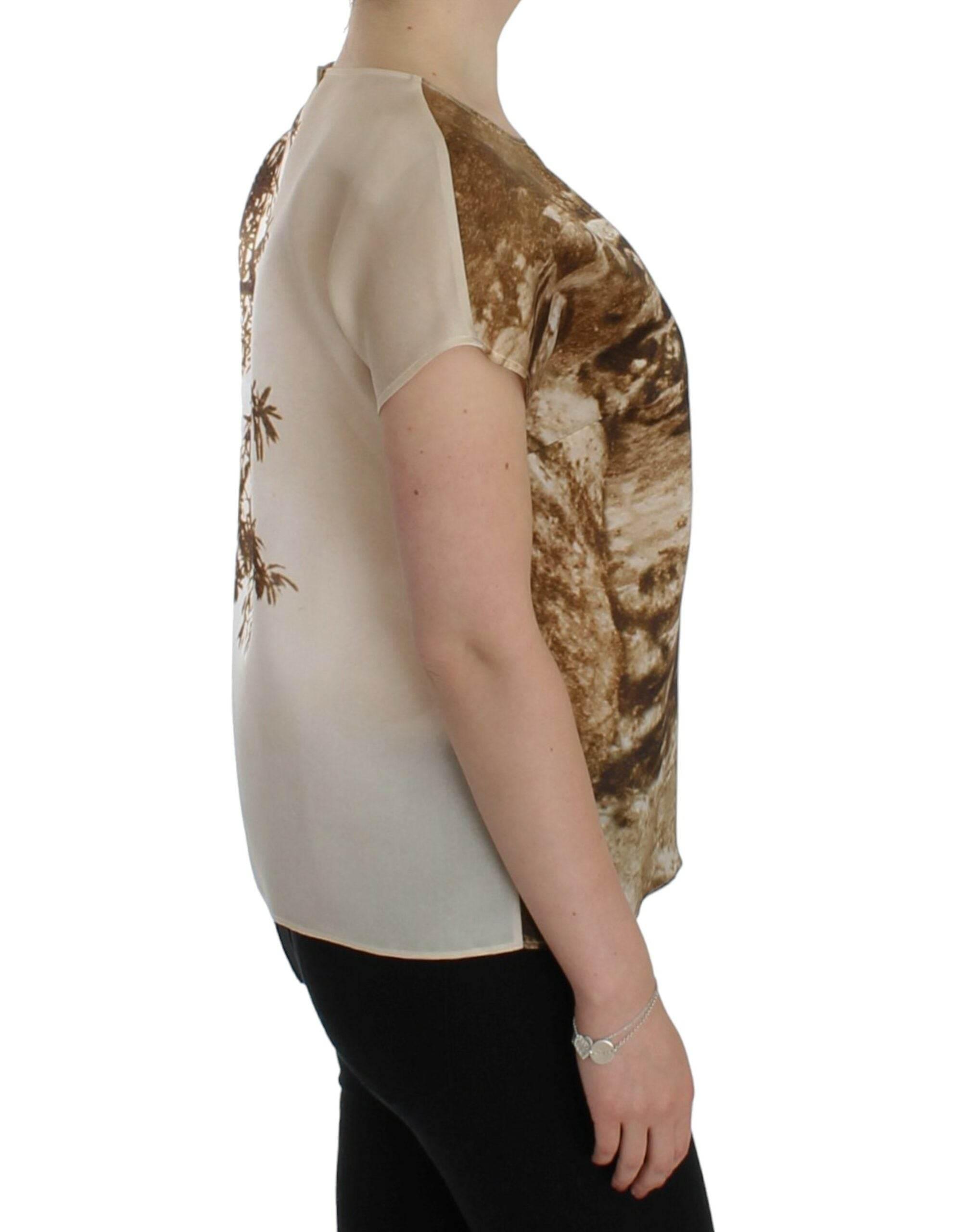 Dolce & Gabbana Brown Taormina silk blouse - Hilstor