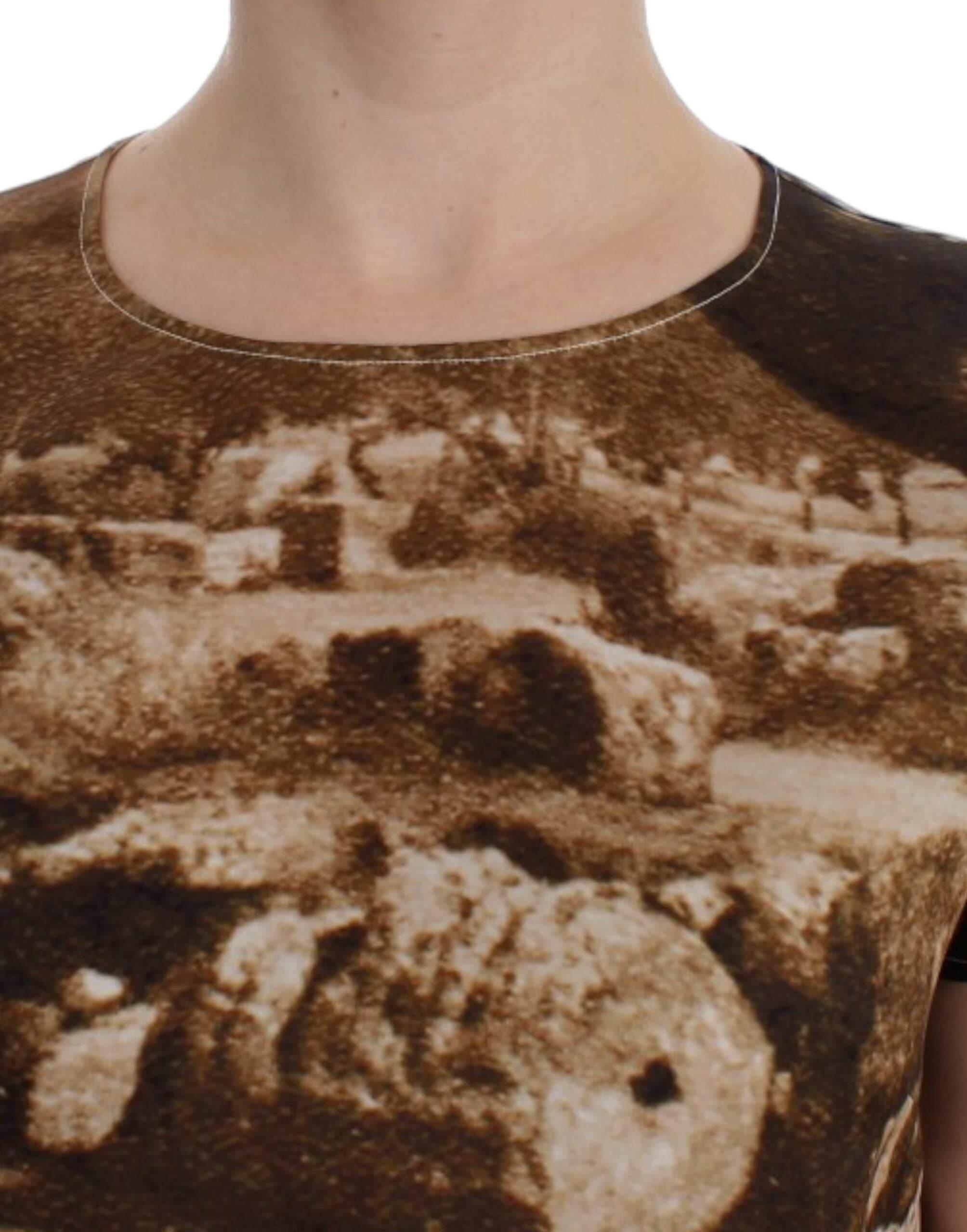 Dolce & Gabbana Brown Taormina silk blouse - Hilstor