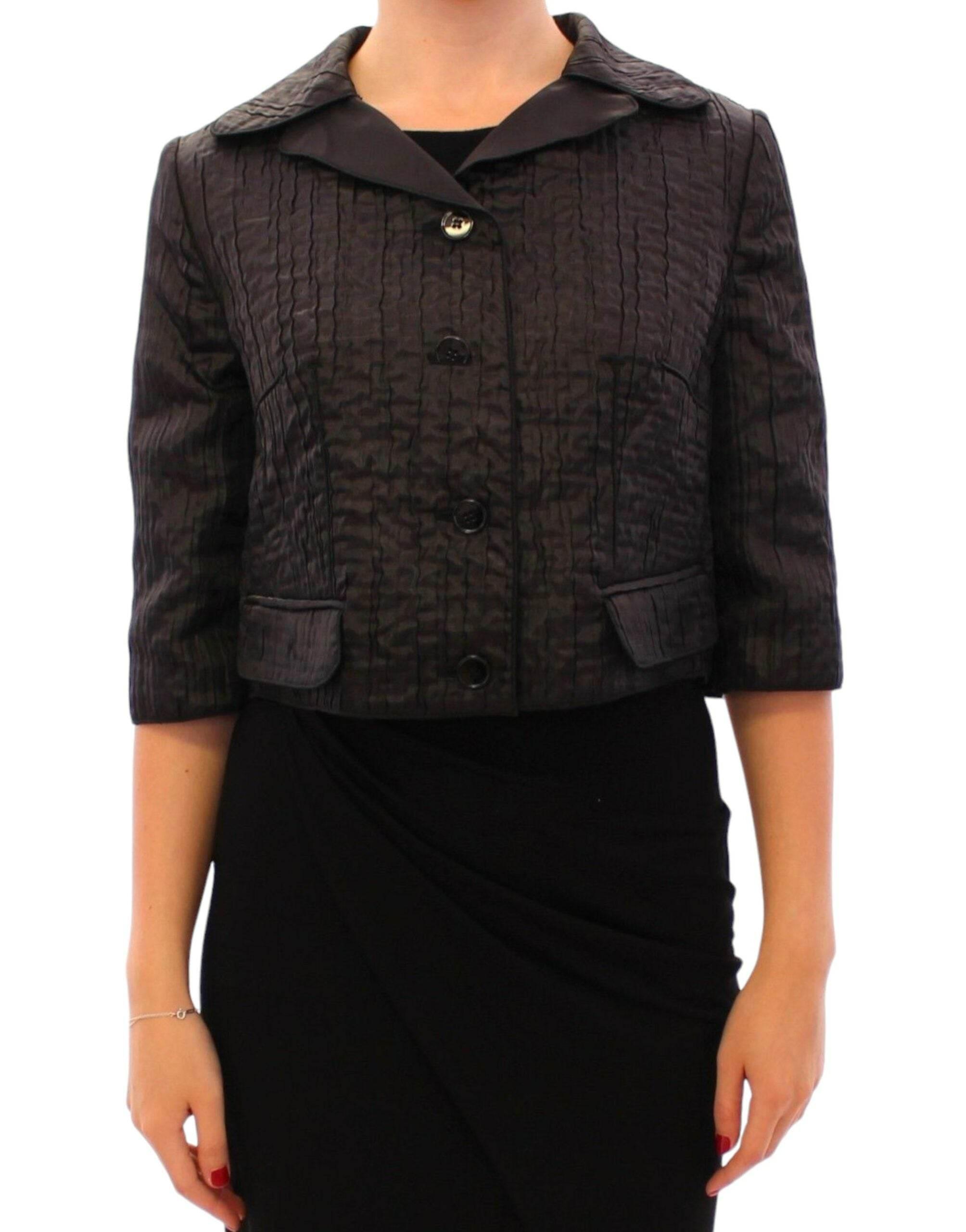 Dolce & Gabbana Elegant Black Bolero Shrug Jacket - Hilstor