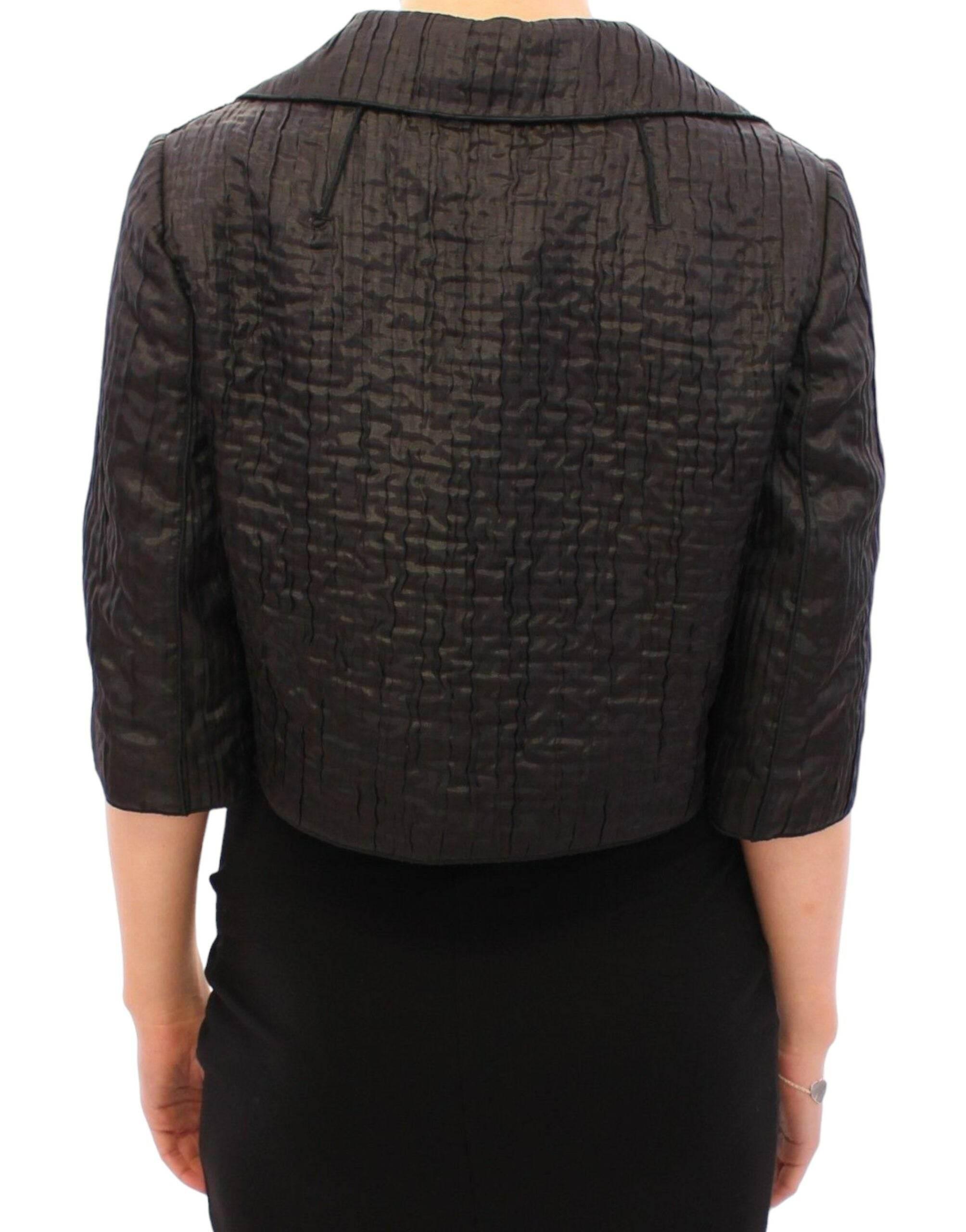 Dolce & Gabbana Elegant Black Bolero Shrug Jacket - Hilstor
