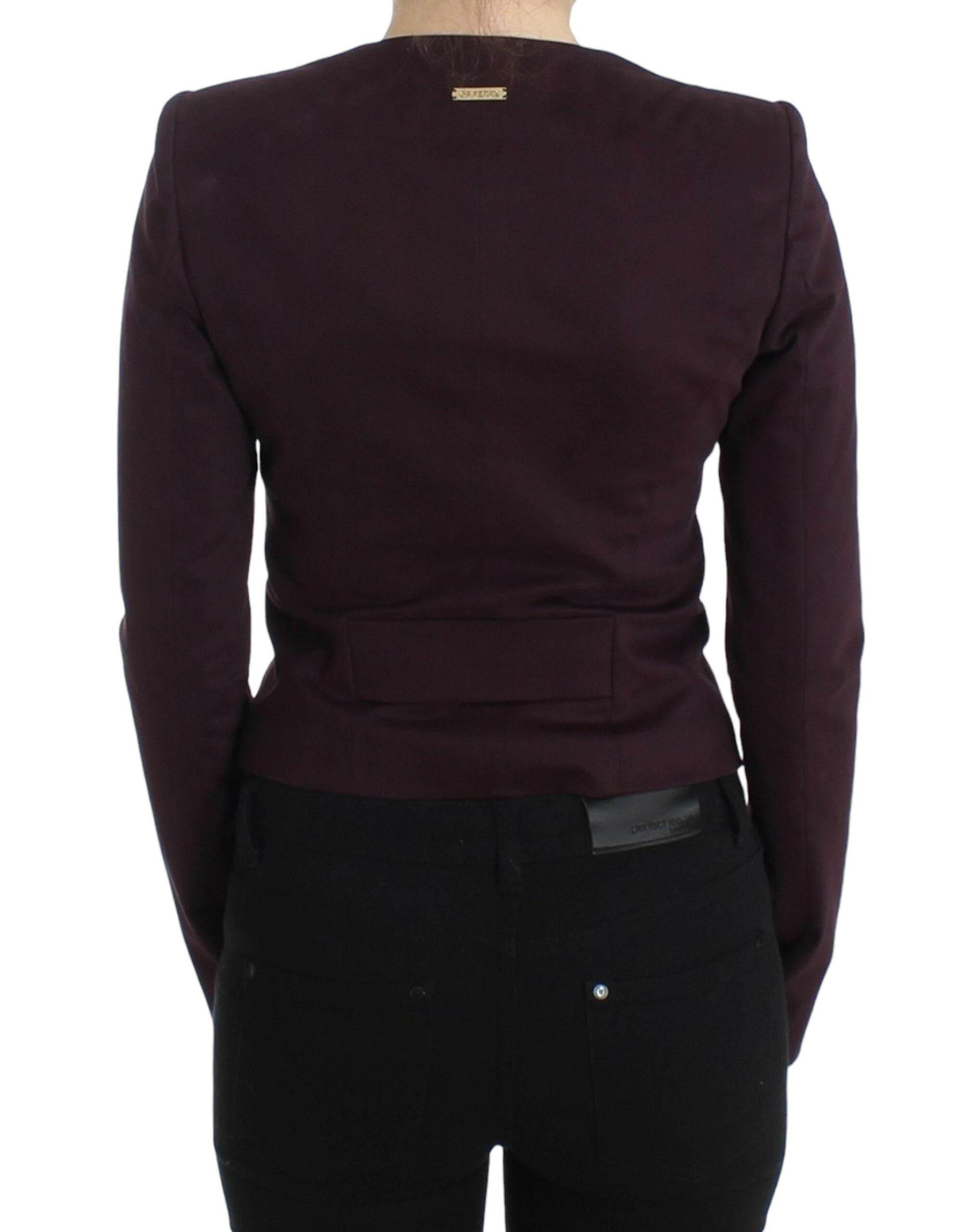 GF Ferre Purple Ruched Jacket Coat Blazer Short - Hilstor