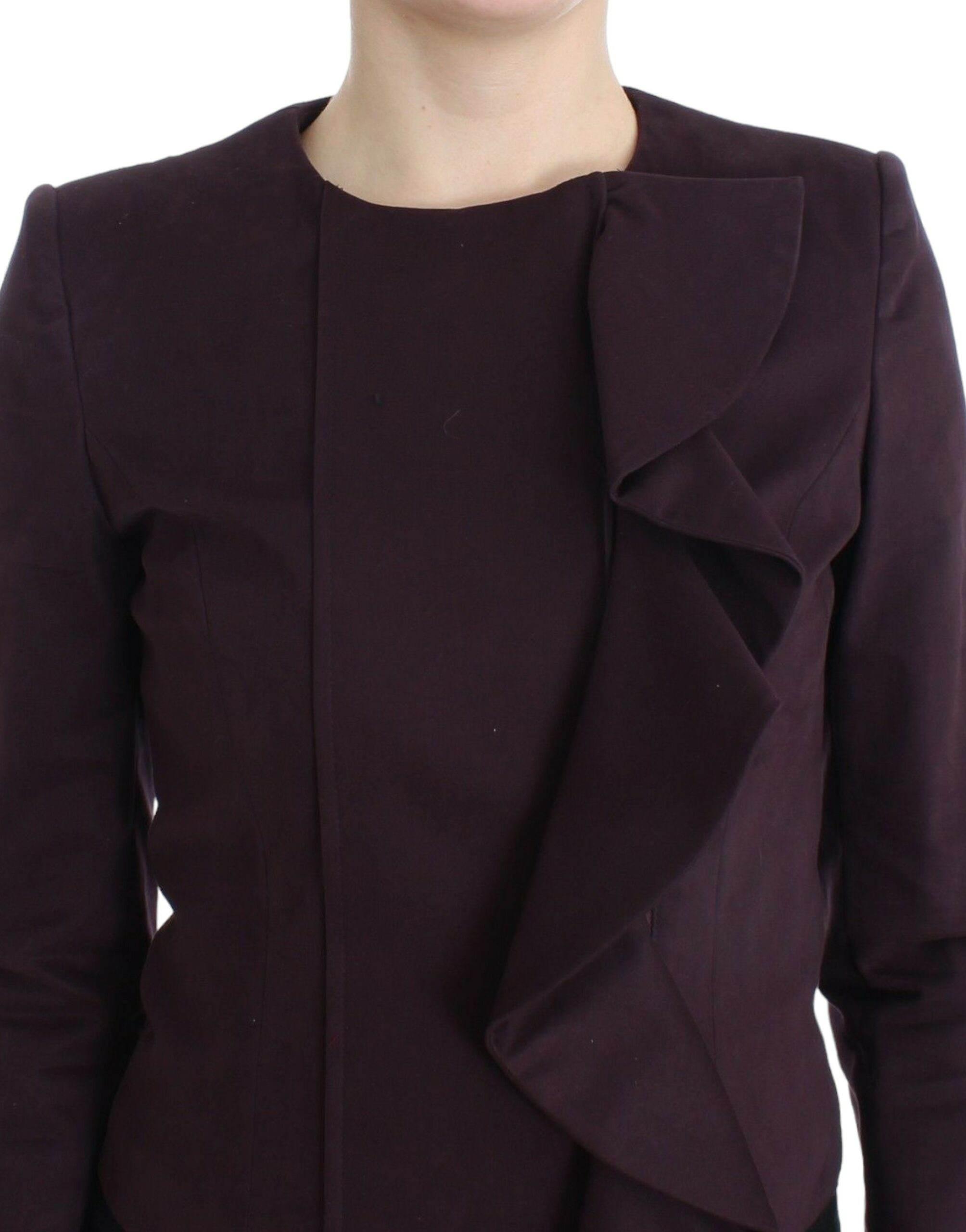 GF Ferre Purple Ruched Jacket Coat Blazer Short - Hilstor