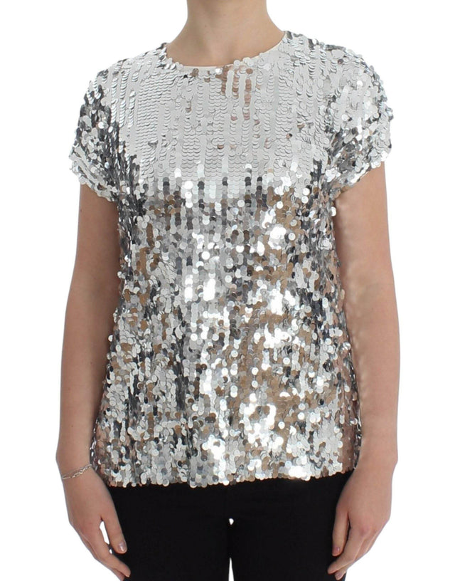 Dolce & Gabbana Enchanted Sicily Sequined Evening Blouse - Hilstor