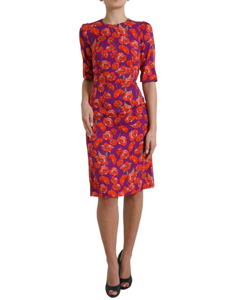 Dolce & Gabbana Vibrant Floral Silk Charmeuse Dress - Hilstor