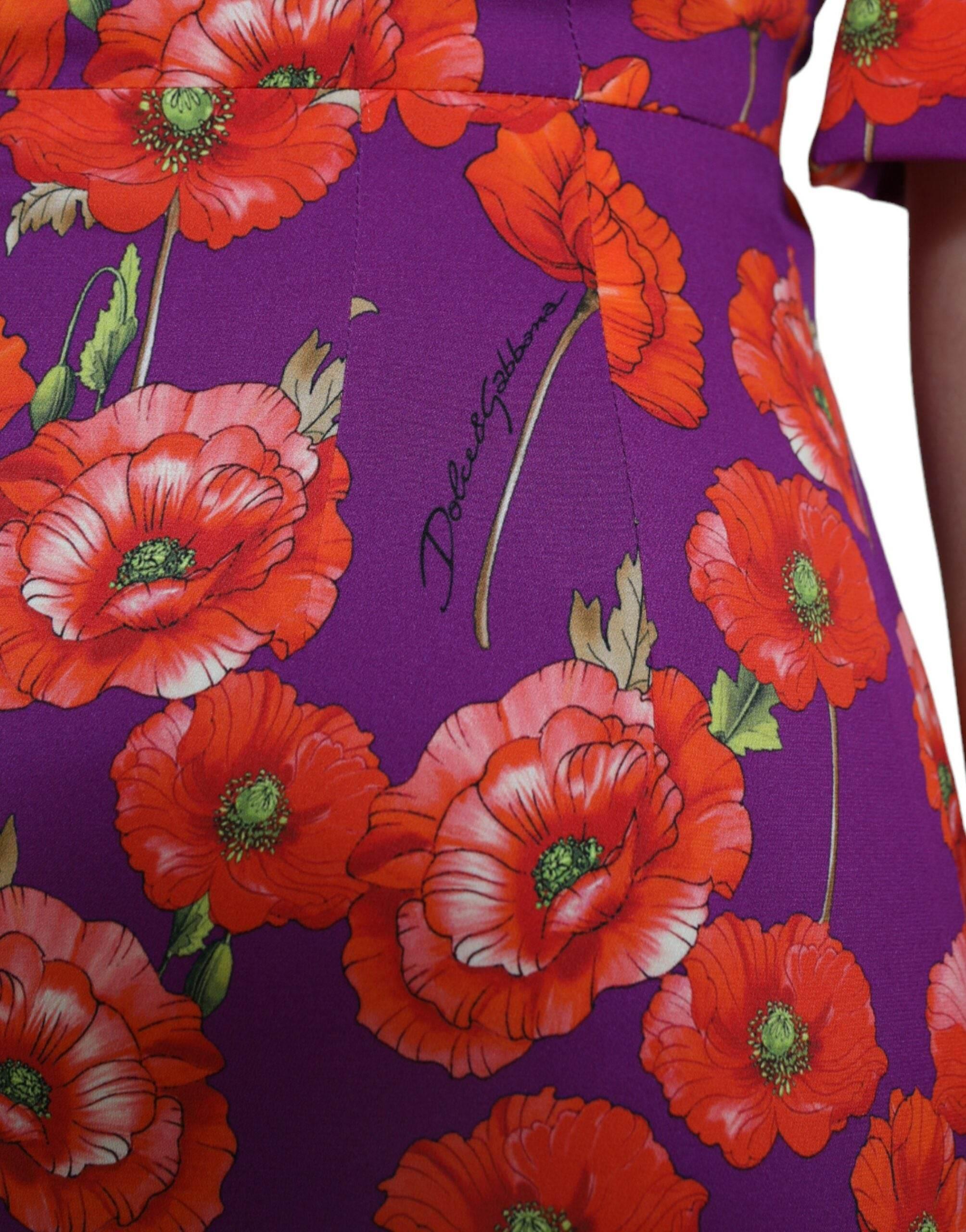 Dolce & Gabbana Vibrant Floral Silk Charmeuse Dress - Hilstor