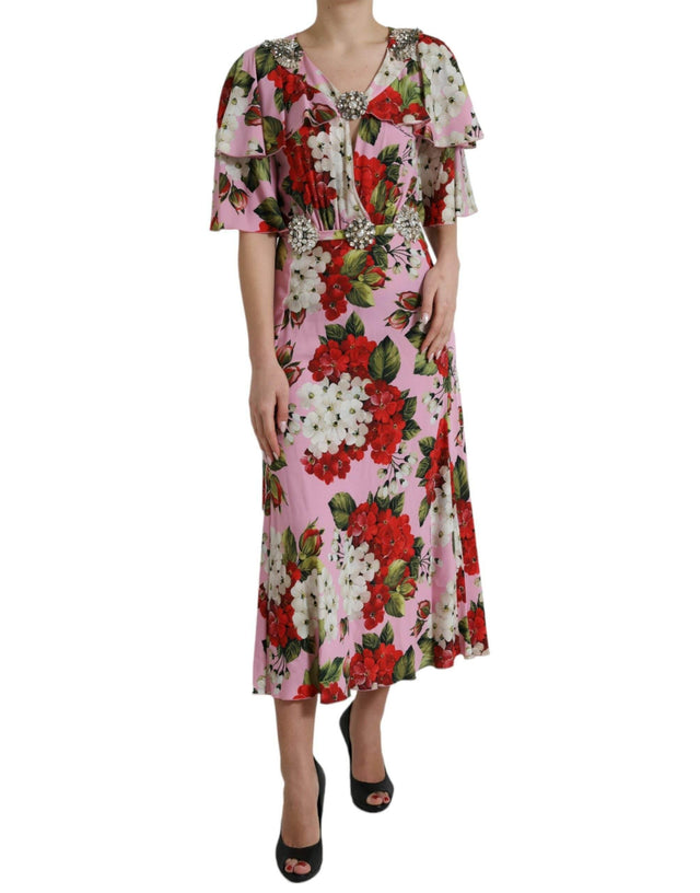 Dolce & Gabbana Multicolor Floral Crystal Embellished A-line Dress - Hilstor