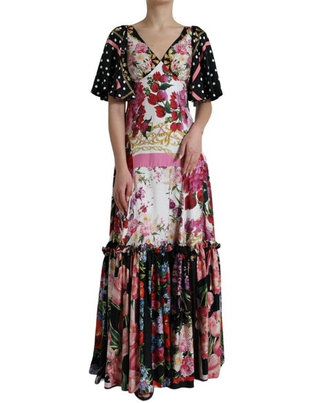 Dolce & Gabbana Elegant Floral Silk Maxi Dress - Hilstor