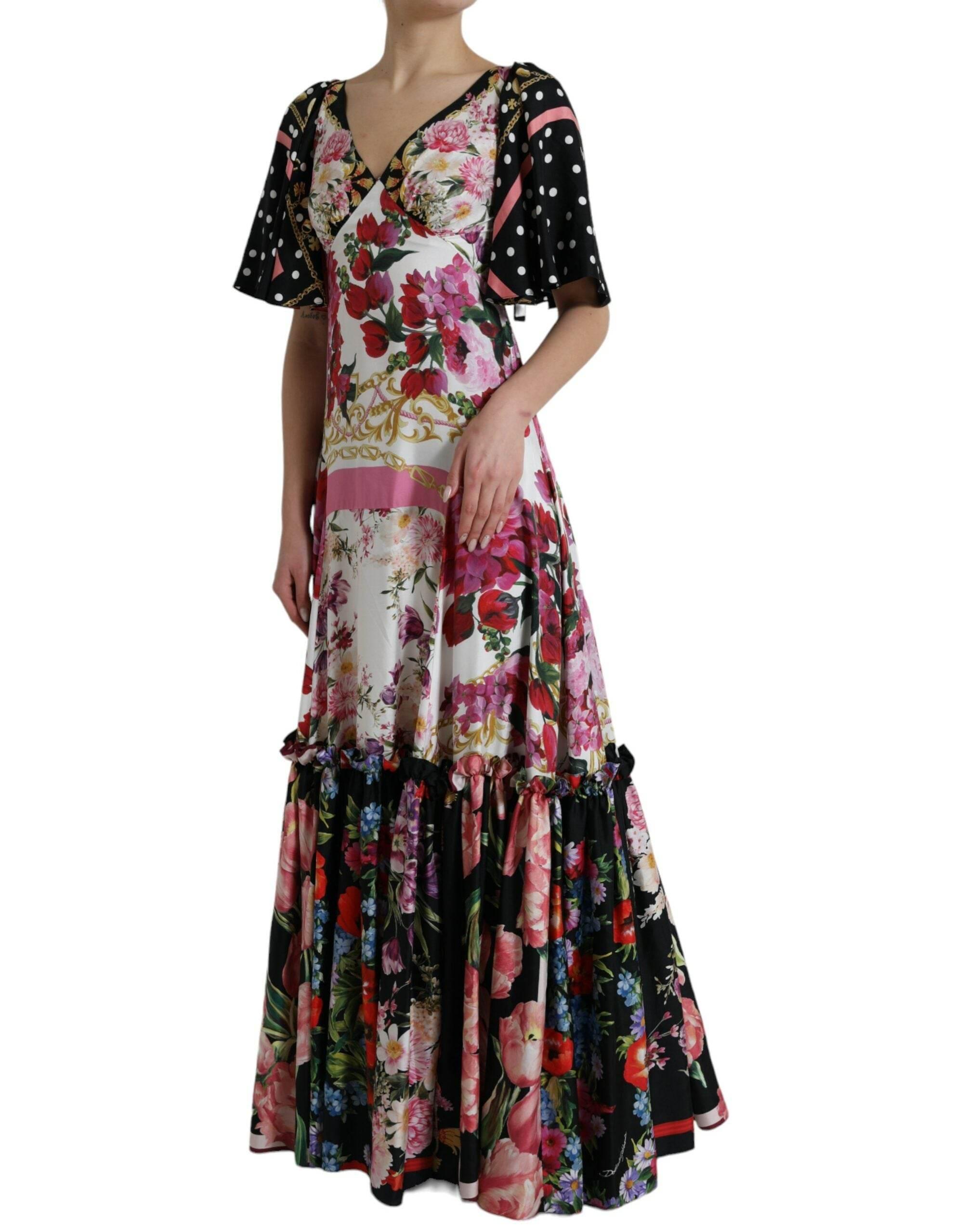 Dolce & Gabbana Elegant Floral Silk Maxi Dress - Hilstor