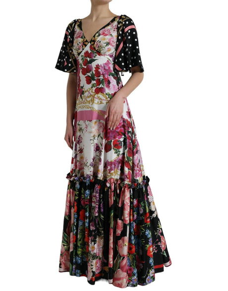 Dolce & Gabbana Elegant Floral Silk Maxi Dress - Hilstor