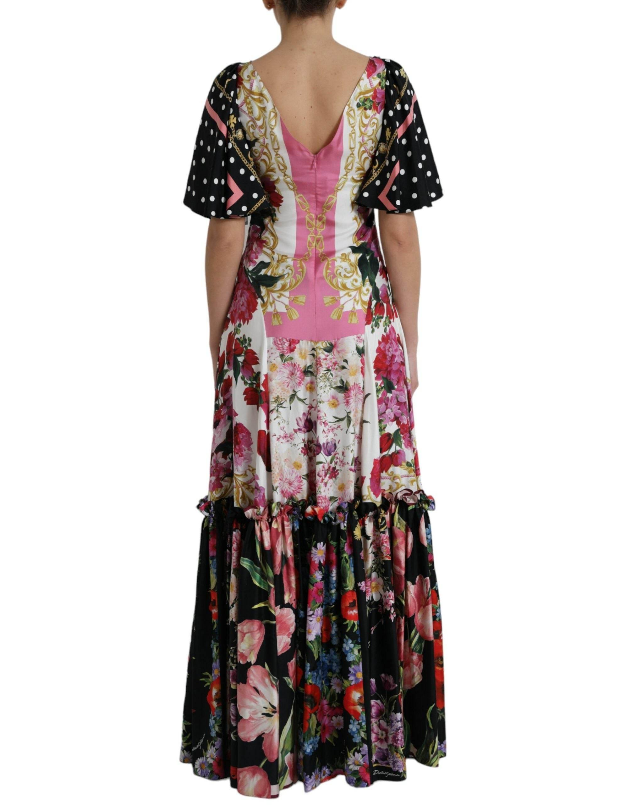 Dolce & Gabbana Elegant Floral Silk Maxi Dress - Hilstor