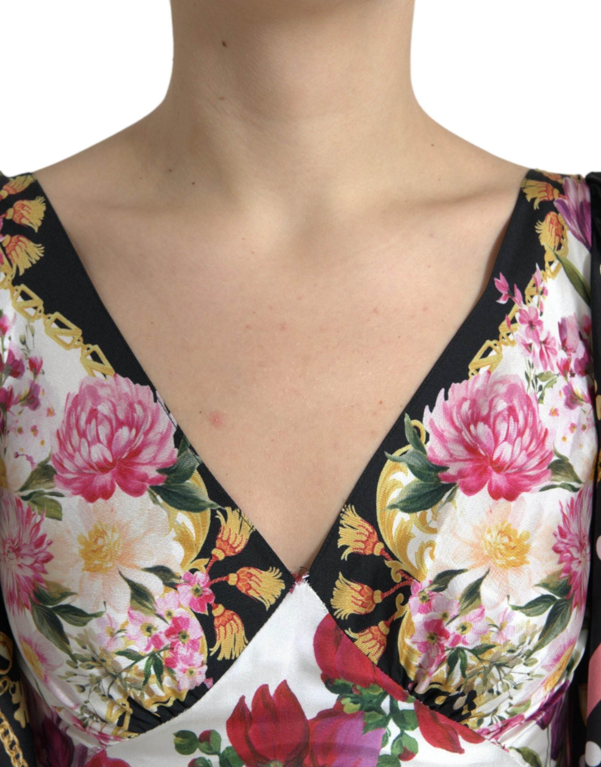 Dolce & Gabbana Elegant Floral Silk Maxi Dress - Hilstor