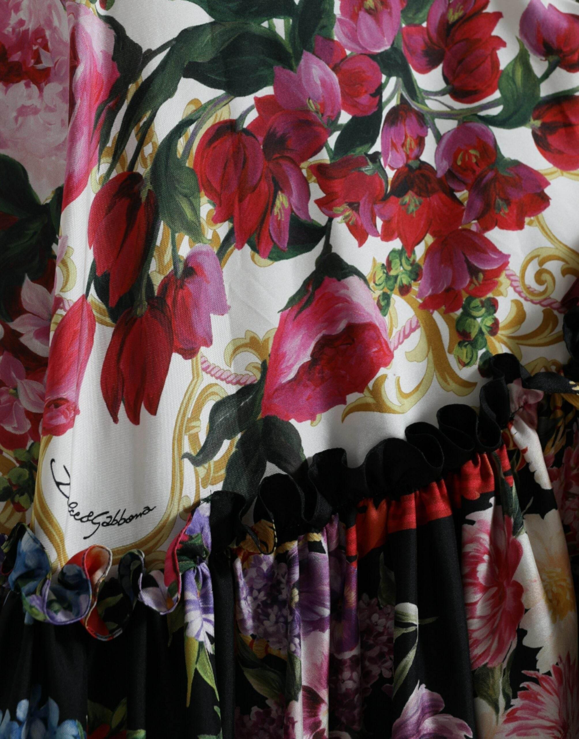 Dolce & Gabbana Elegant Floral Silk Maxi Dress - Hilstor