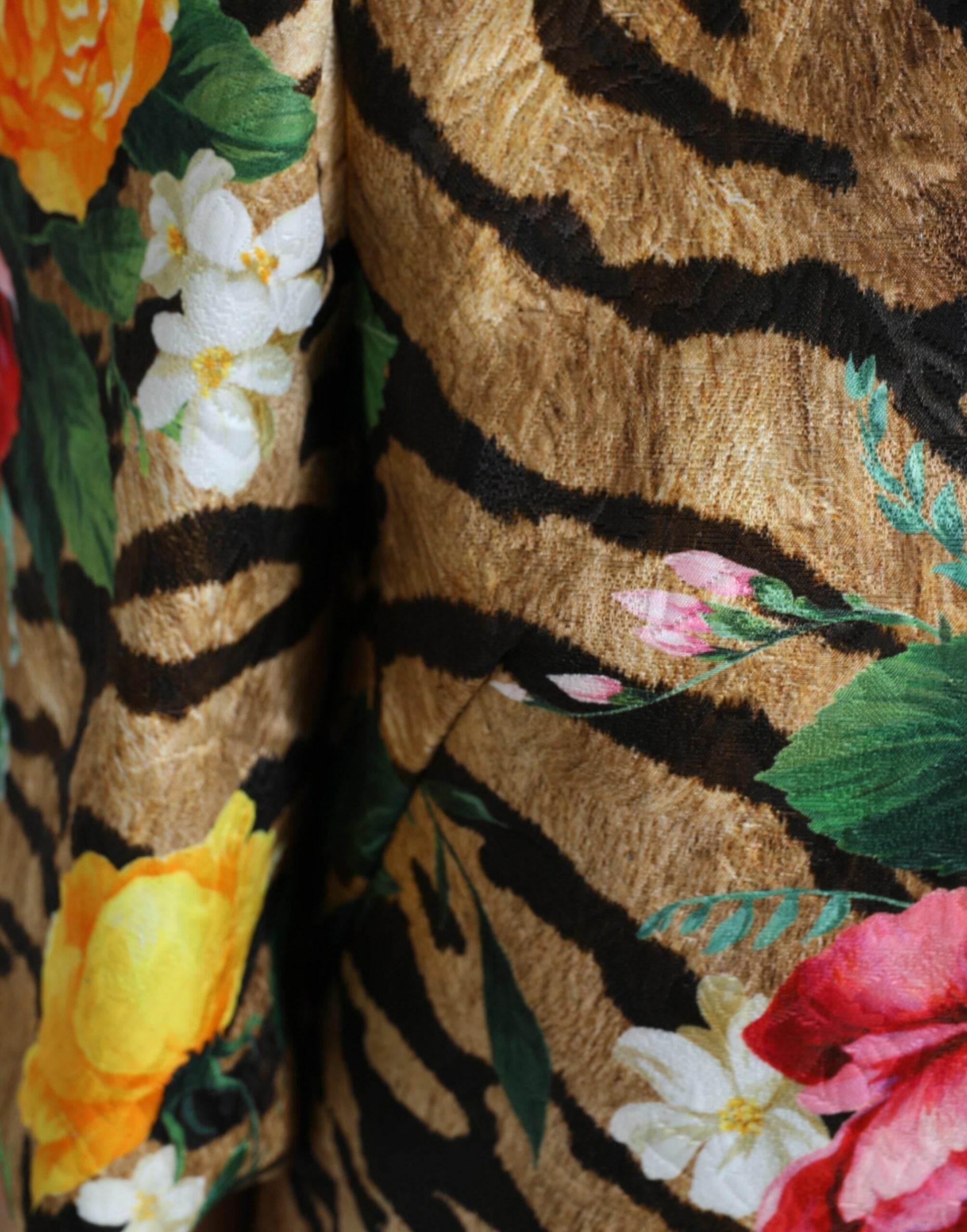 Dolce & Gabbana Animal & Floral Print Mini Shift Dress - Hilstor