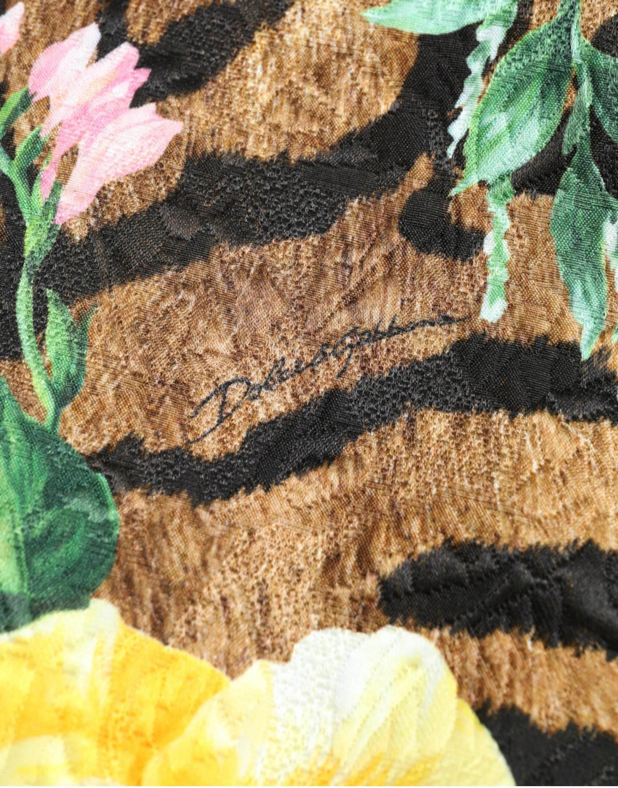 Dolce & Gabbana Animal & Floral Print Mini Shift Dress - Hilstor