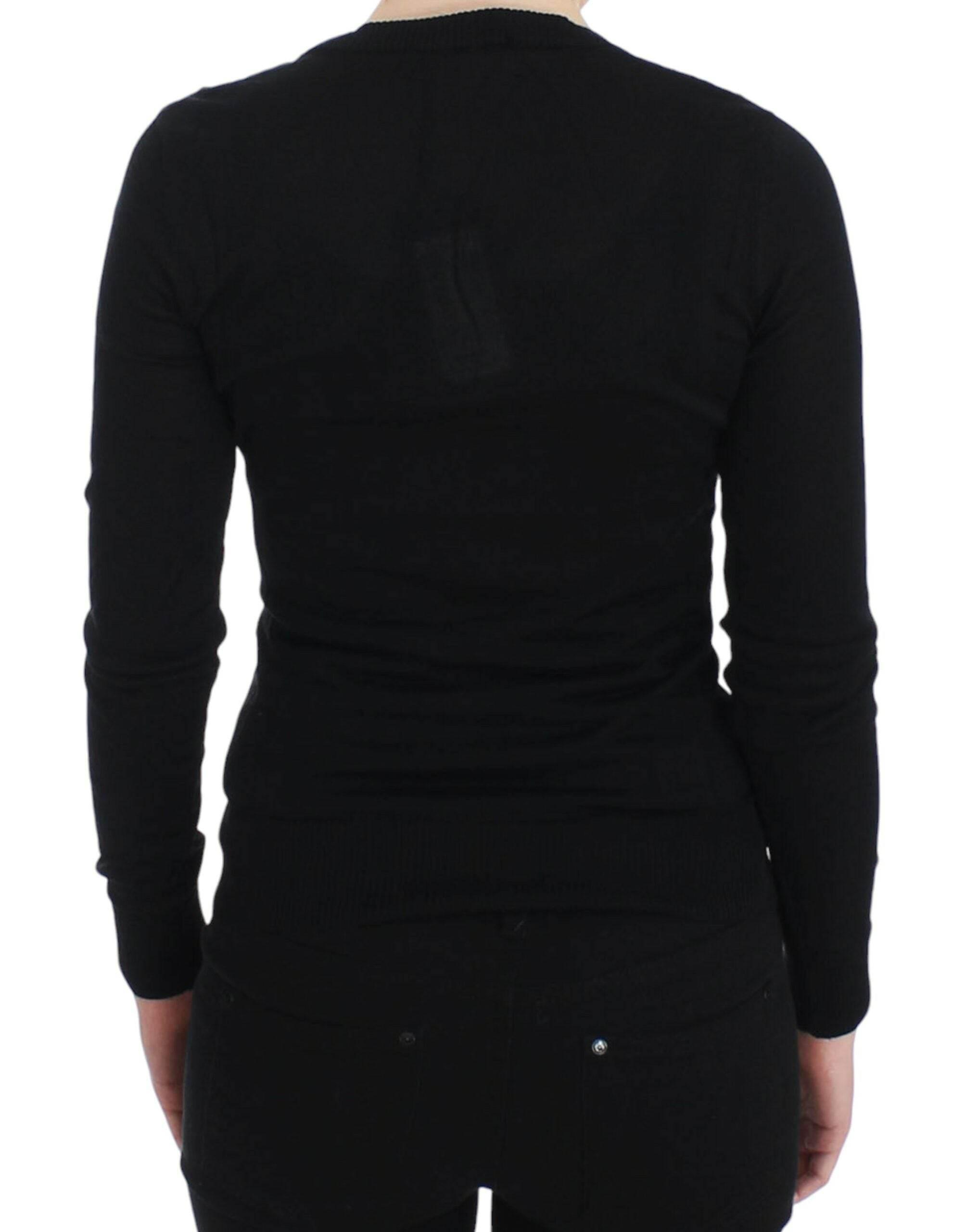 Dolce & Gabbana Black Cashmere Crewneck Sweater Pullover - Hilstor