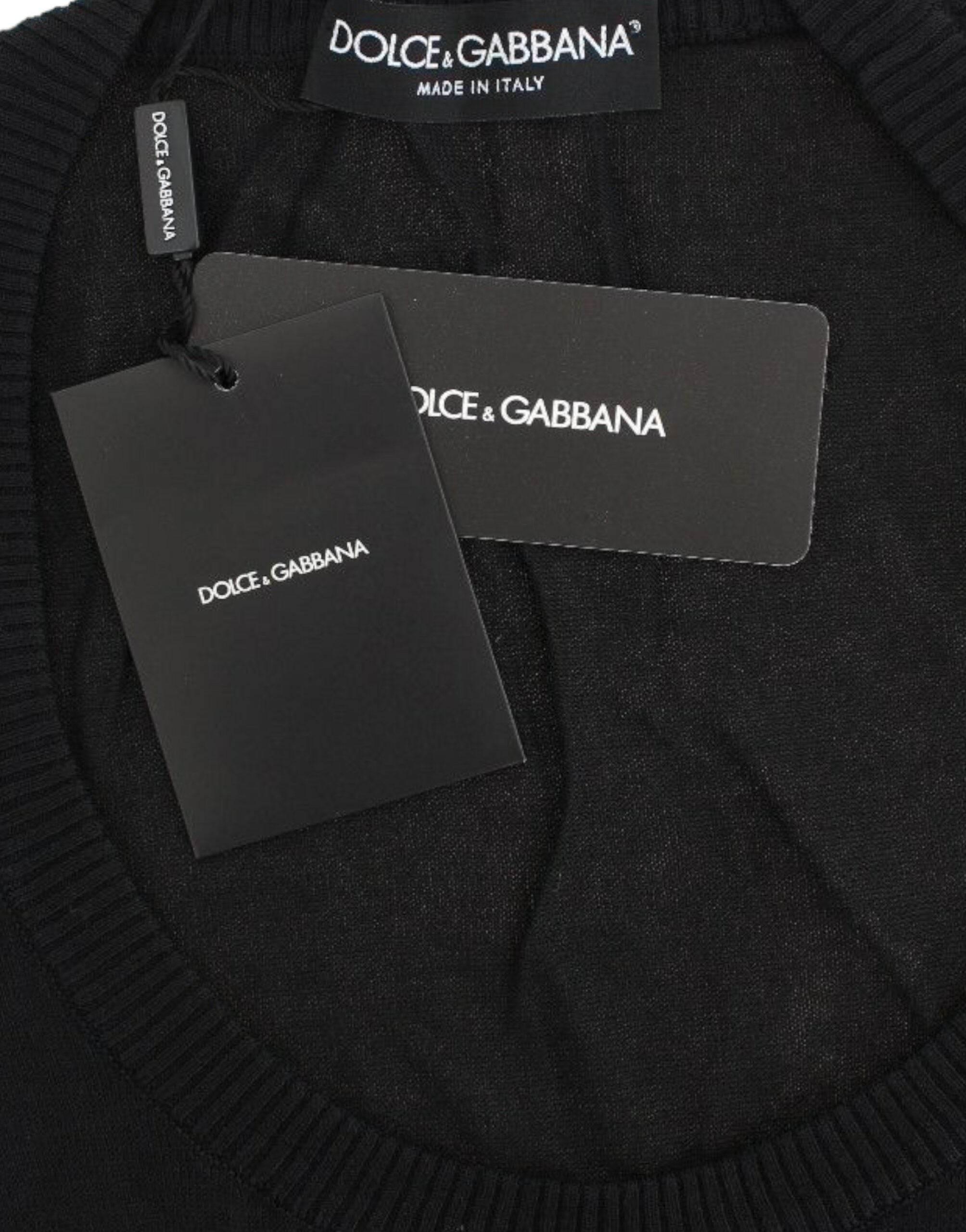 Dolce & Gabbana Black Cashmere Crewneck Sweater Pullover - Hilstor
