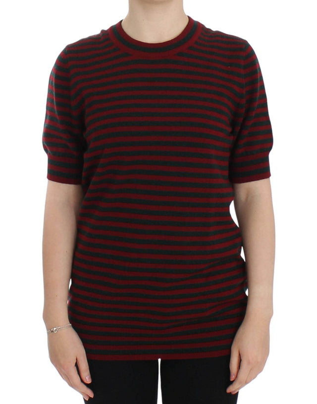 Dolce & Gabbana Elegant Striped Cashmere Crewneck Sweater - Hilstor