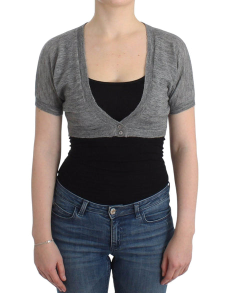 Ermanno Scervino Lingerie Knit Gray Bolero Sweater Cardigan - Hilstor