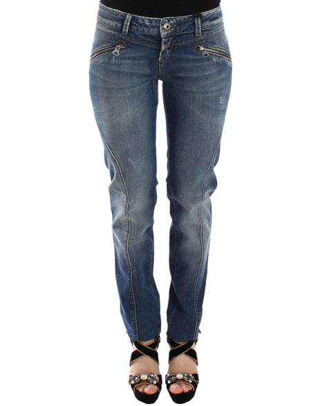 Ermanno Scervino Blue Slim Jeans Denim Pants Straight Stretch - Hilstor