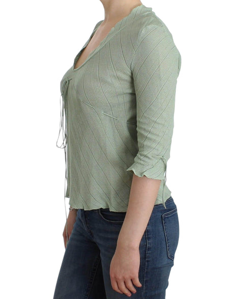 Ermanno Scervino Green Lightweight Knit Sweater Top Blouse - Hilstor