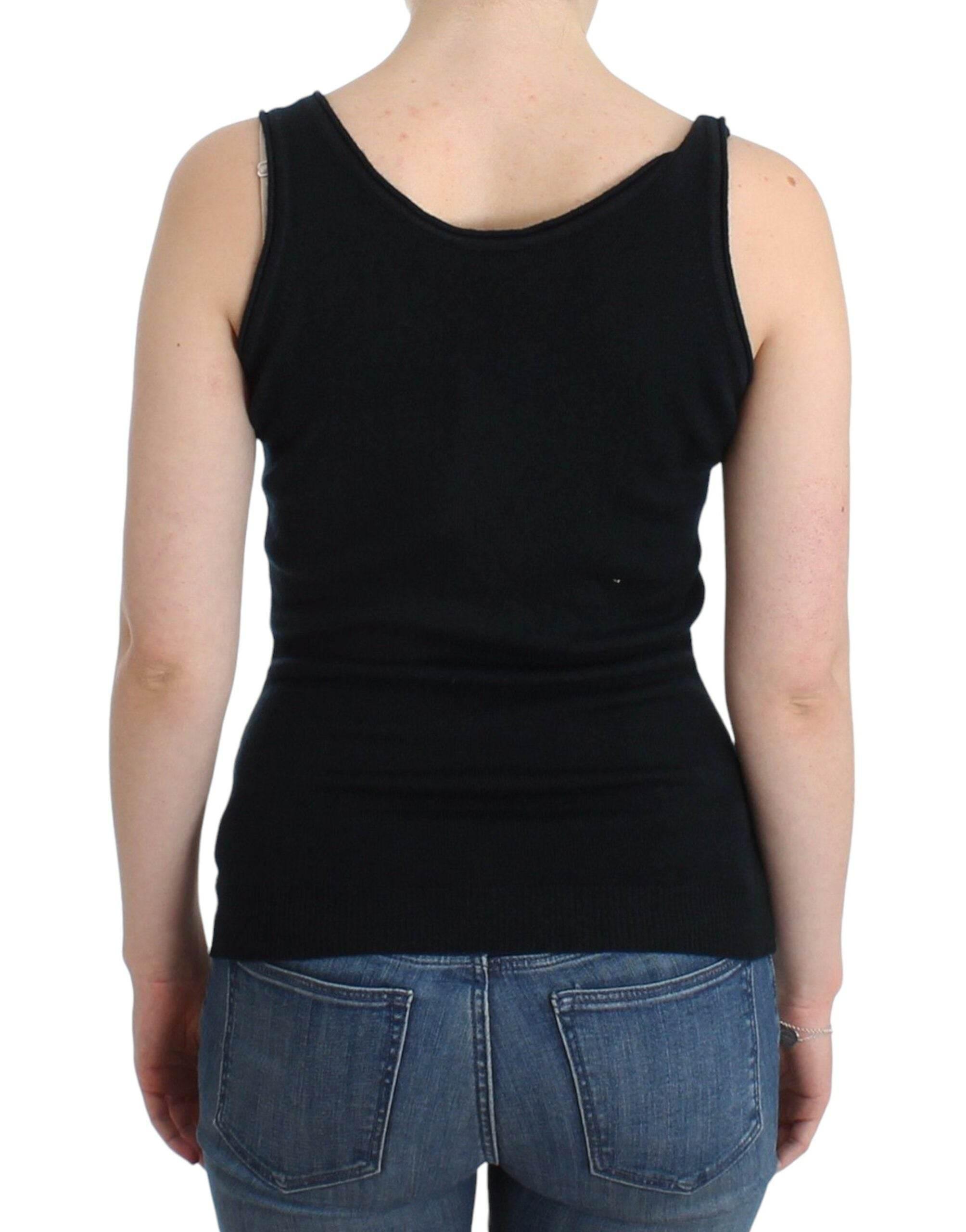 Ermanno Scervino Elegant Black Cashmere Knit Top - Hilstor