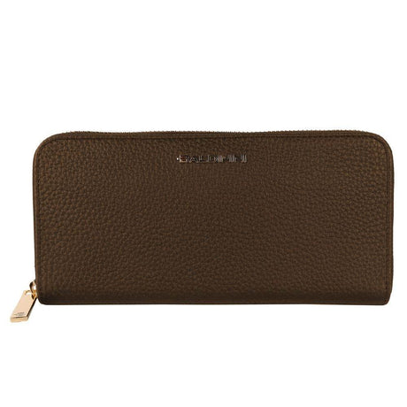 Baldinini Trend Exquisite Leather Zip Wallet in Brown - Hilstor