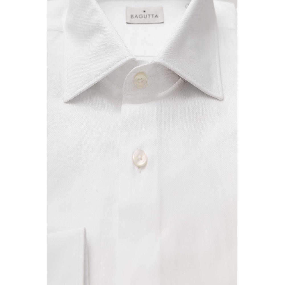 Bagutta White Cotton Men's Classic Shirt - Hilstor