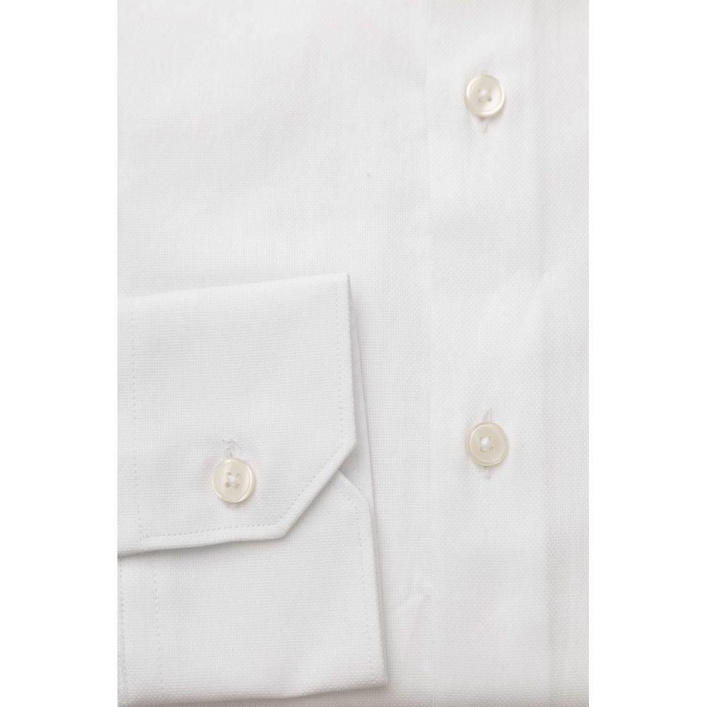 Bagutta White Cotton Men's Classic Shirt - Hilstor