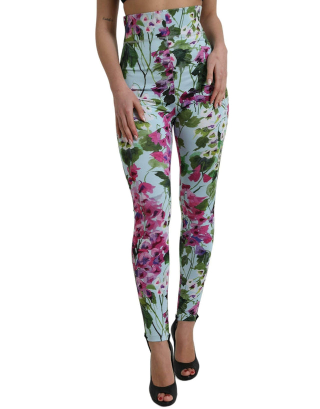 Dolce & Gabbana Elegant Floral High-Rise Leggings Pants - Hilstor