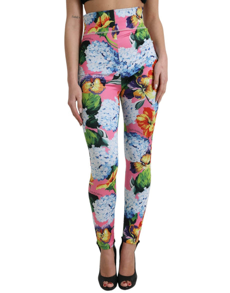 Dolce & Gabbana Exquisite Floral High Waist Leggings - Hilstor