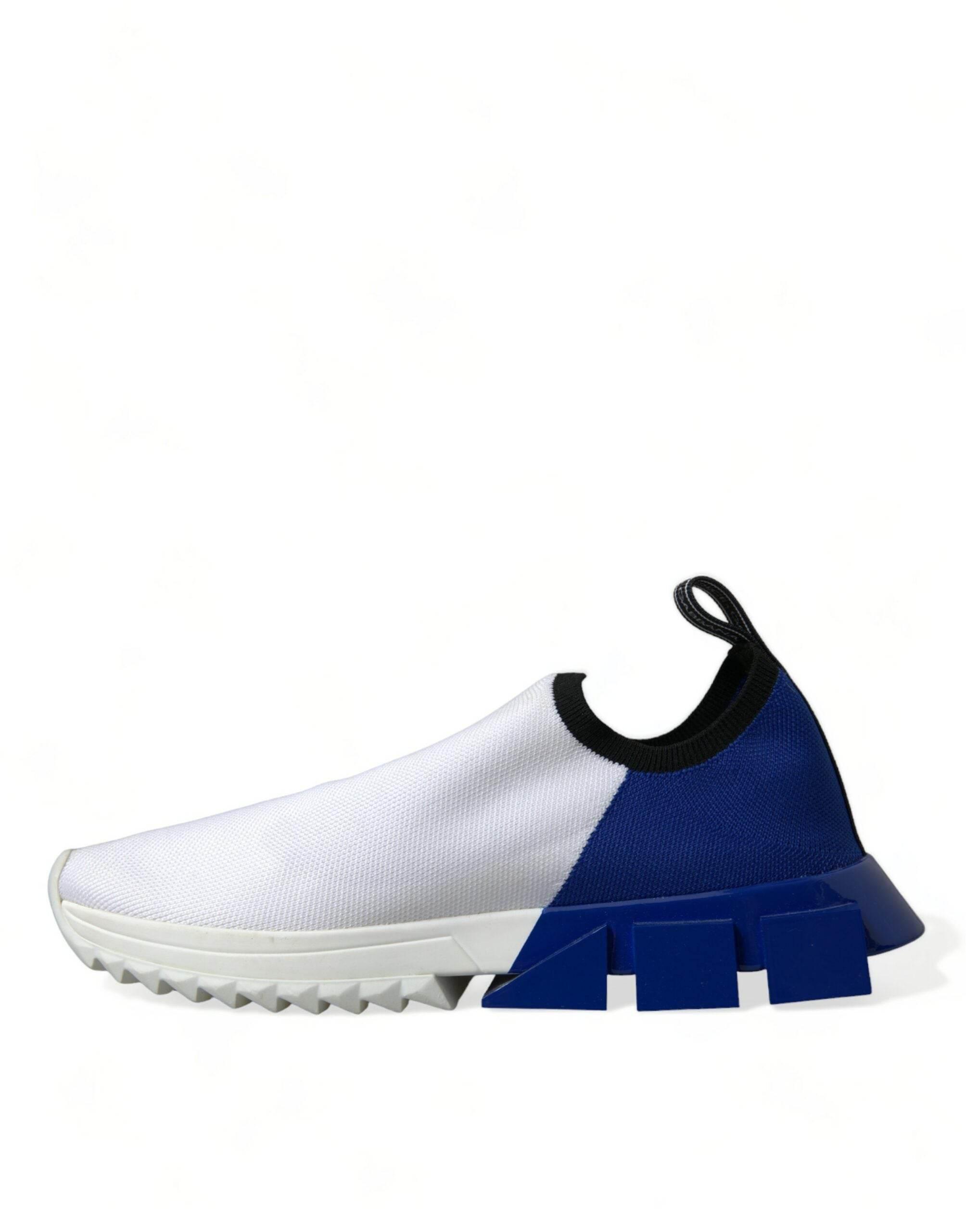 Dolce & Gabbana Chic Low Top Sorrento Sneakers in Blue and White - Hilstor
