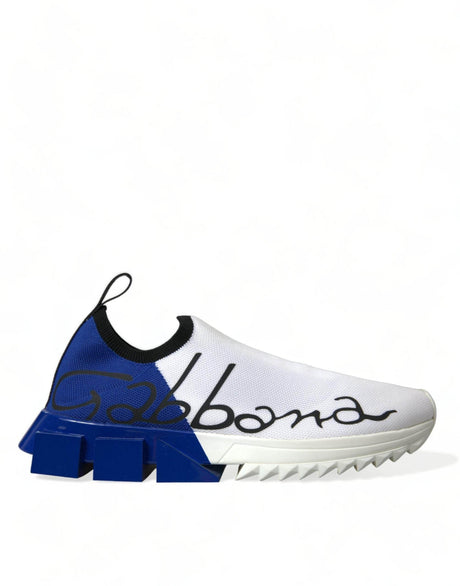 Dolce & Gabbana Chic Low Top Sorrento Sneakers in Blue and White - Hilstor