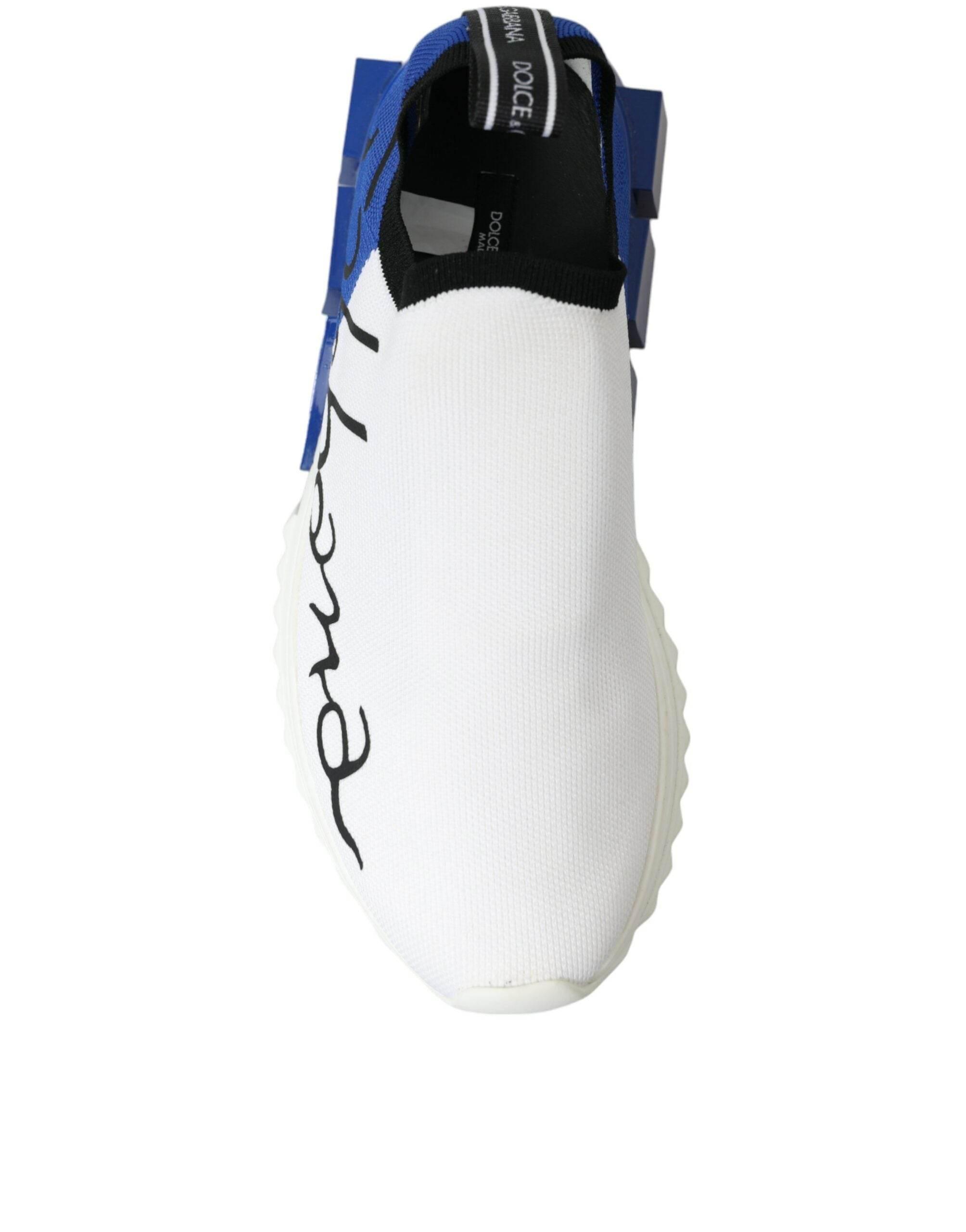 Dolce & Gabbana Chic Low Top Sorrento Sneakers in Blue and White - Hilstor