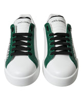 Dolce & Gabbana Elegant White Crown Leather Sneakers - Hilstor