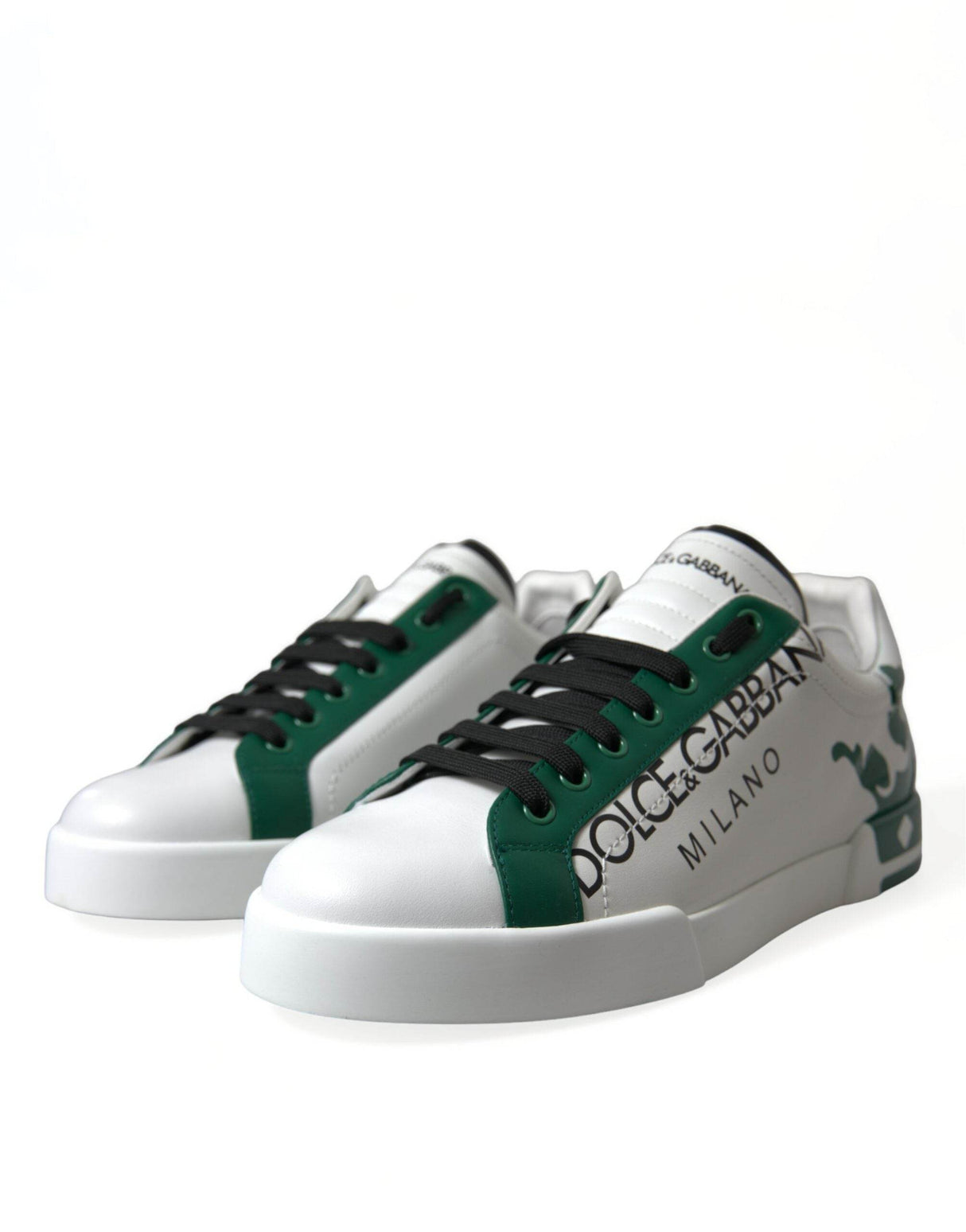 Dolce & Gabbana Elegant White Crown Leather Sneakers - Hilstor