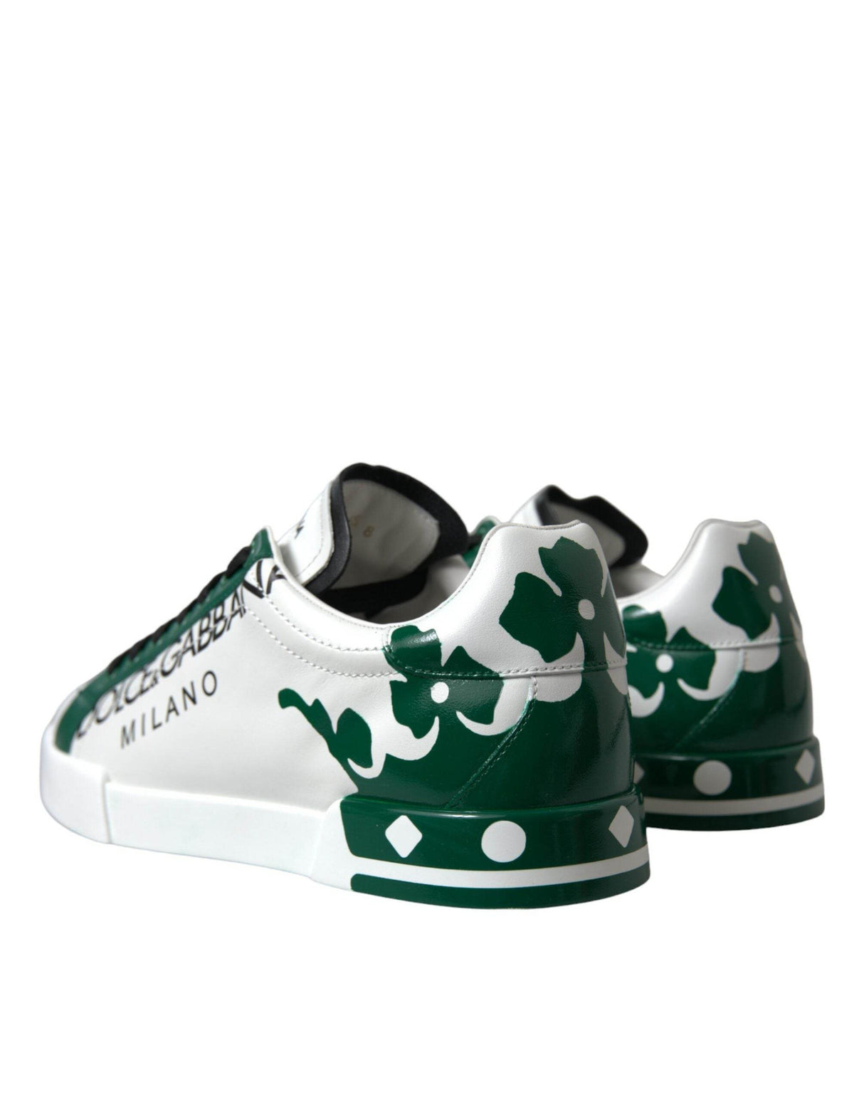 Dolce & Gabbana Elegant White Crown Leather Sneakers - Hilstor
