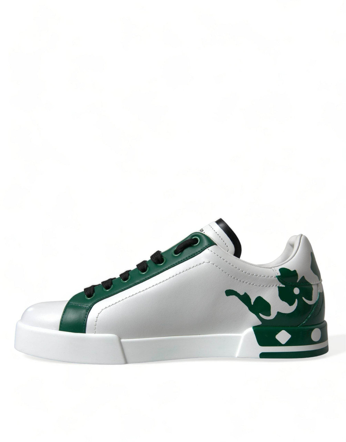 Dolce & Gabbana Elegant White Crown Leather Sneakers - Hilstor