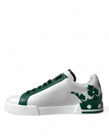 Dolce & Gabbana Elegant White Crown Leather Sneakers - Hilstor