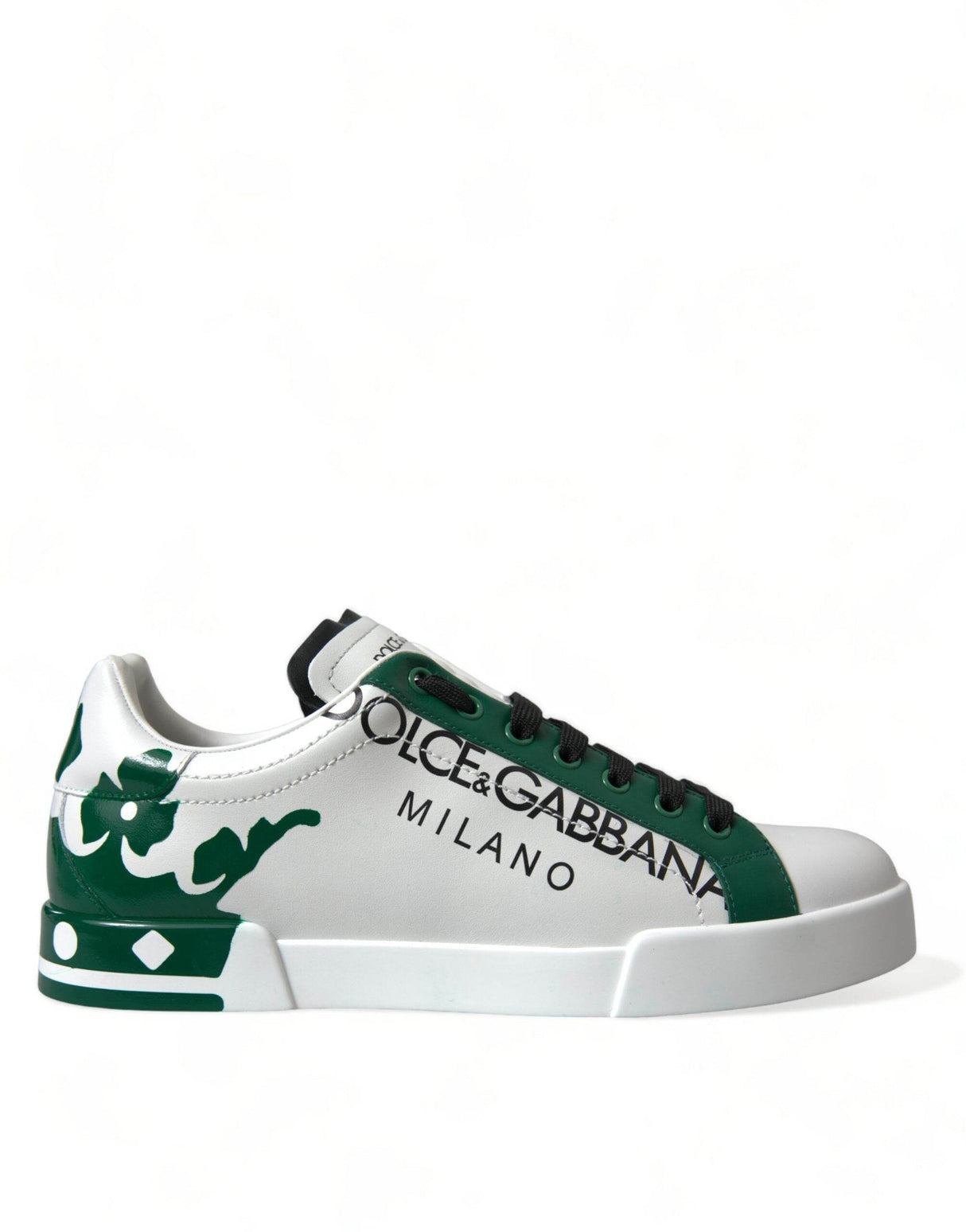 Dolce & Gabbana Elegant White Crown Leather Sneakers - Hilstor