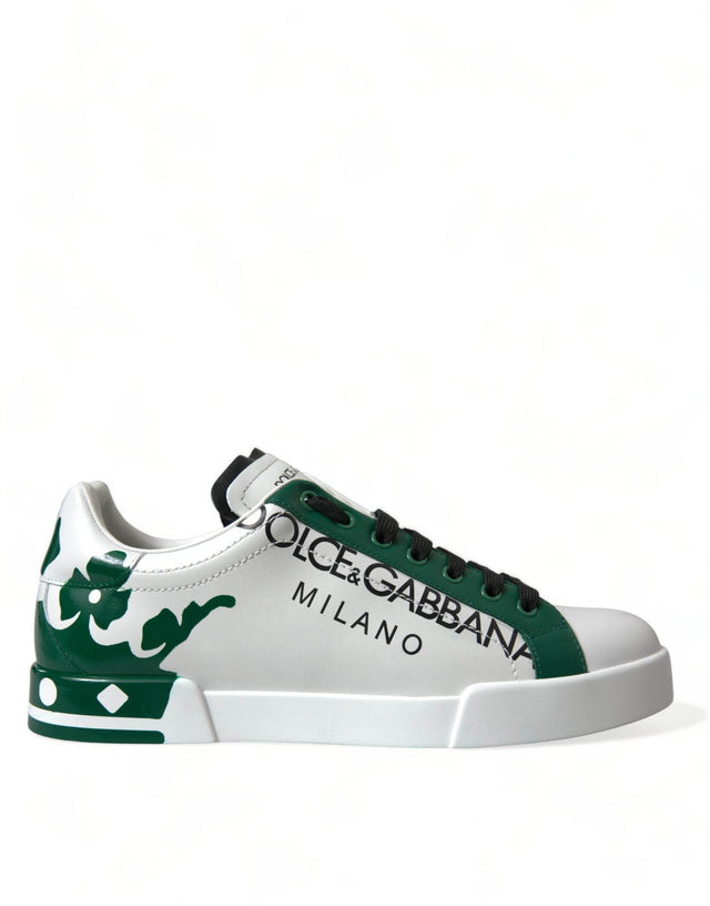 Dolce & Gabbana Elegant White Crown Leather Sneakers - Hilstor